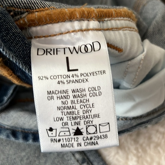 Driftwood Brady Floral Embroidered Denim Overalls Large New With Tags - Picture 4 of 5